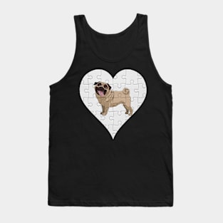 Pug Heart Jigsaw Pieces Design - Gift for Pug Lovers Tank Top